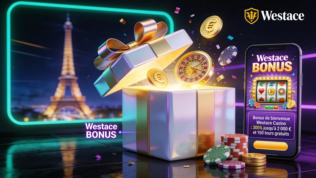 westace casino en France — Bonus de bienvenue Westace Casino : 300% jusqu'à 2 000 € et 150 tours gratuits